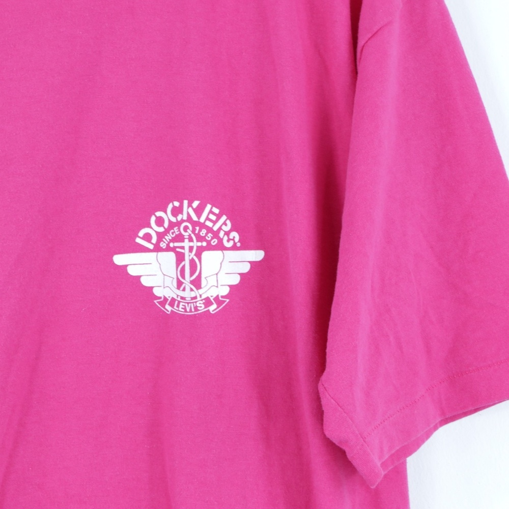 Vintage 80s Dockers Levis T Shirt Pink USA - Picture 4 of 9